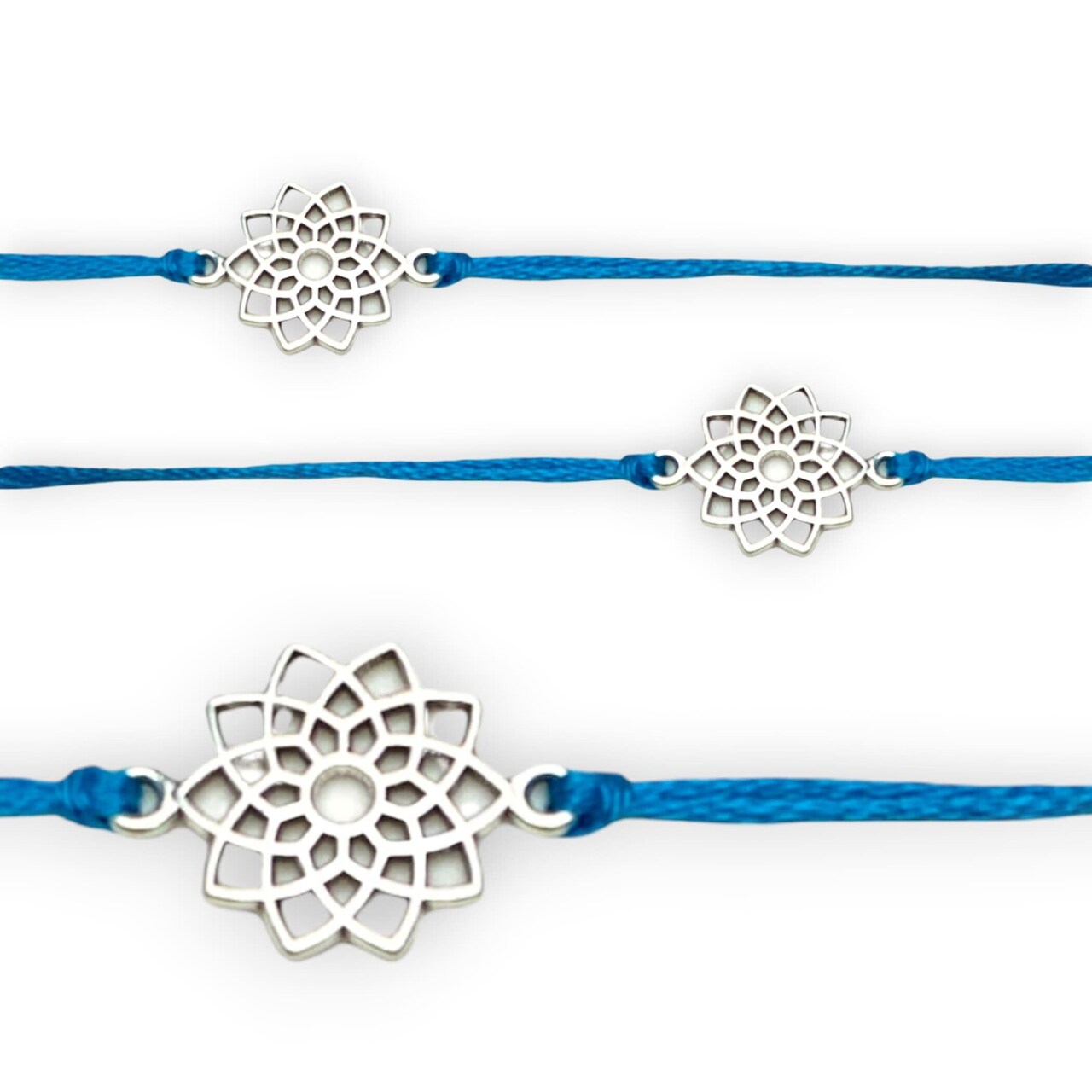 Lotus Charm Rakhi Bracelet Indian Rakhi Bracelet Desi Favors Rakhi for Raksha Bandhan Handcrafted Rakhi for Brother Bhaiya Bhabhi Bracelet with Ties